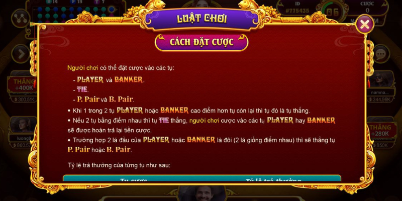 Hướng dẫn tính điểm Baccarat kim tài